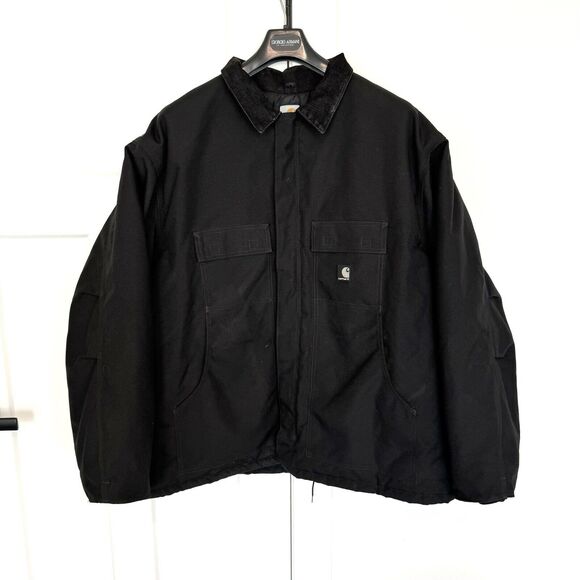 Carhartt Yukon Black Quilted Lining Zip Canvas Work Jacket 4XL XXXXL Barn Coat - Picture 1 of 8